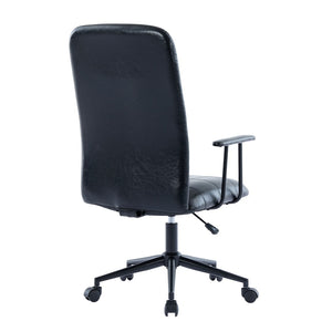 English Elm Antique Pu Leather High Back Office Chair with Swivel Gas Lift and Padded Armrests Antique Black W3149S00004