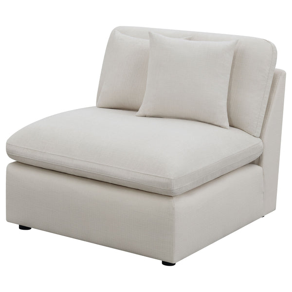 English Elm Greeley Ivory Upholstered Armless Chair — Plush Deep Cushions, Tailored Topstitching, Modern Modular Accent Seat B062P378400