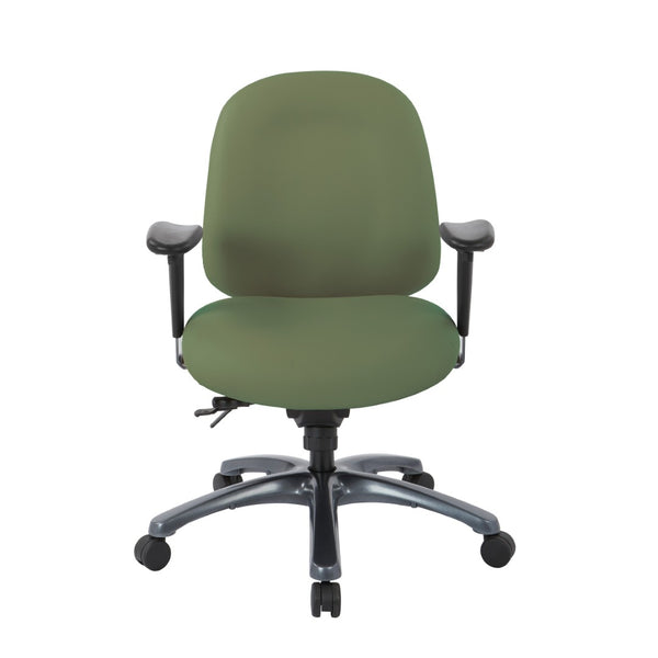 OSP Home Furnishings Multi-function Ergonomic Mid Back Office Chair with Lumbar Support and Titanium Base Sage 8512-R106