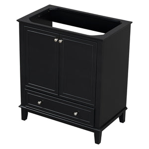 English Elm 30" Matte Black Bathroom Vanity Base Solid Wood Frame Mdf Storage Cabinet Modern N725P186143B