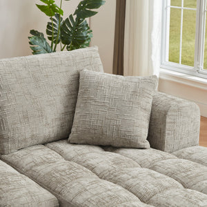 English Elm Chenille L-Shape Oversized Luxury Sectional Sofa - Comfy Sleeper Couch For Living Rooms & Apartments W2339S00038