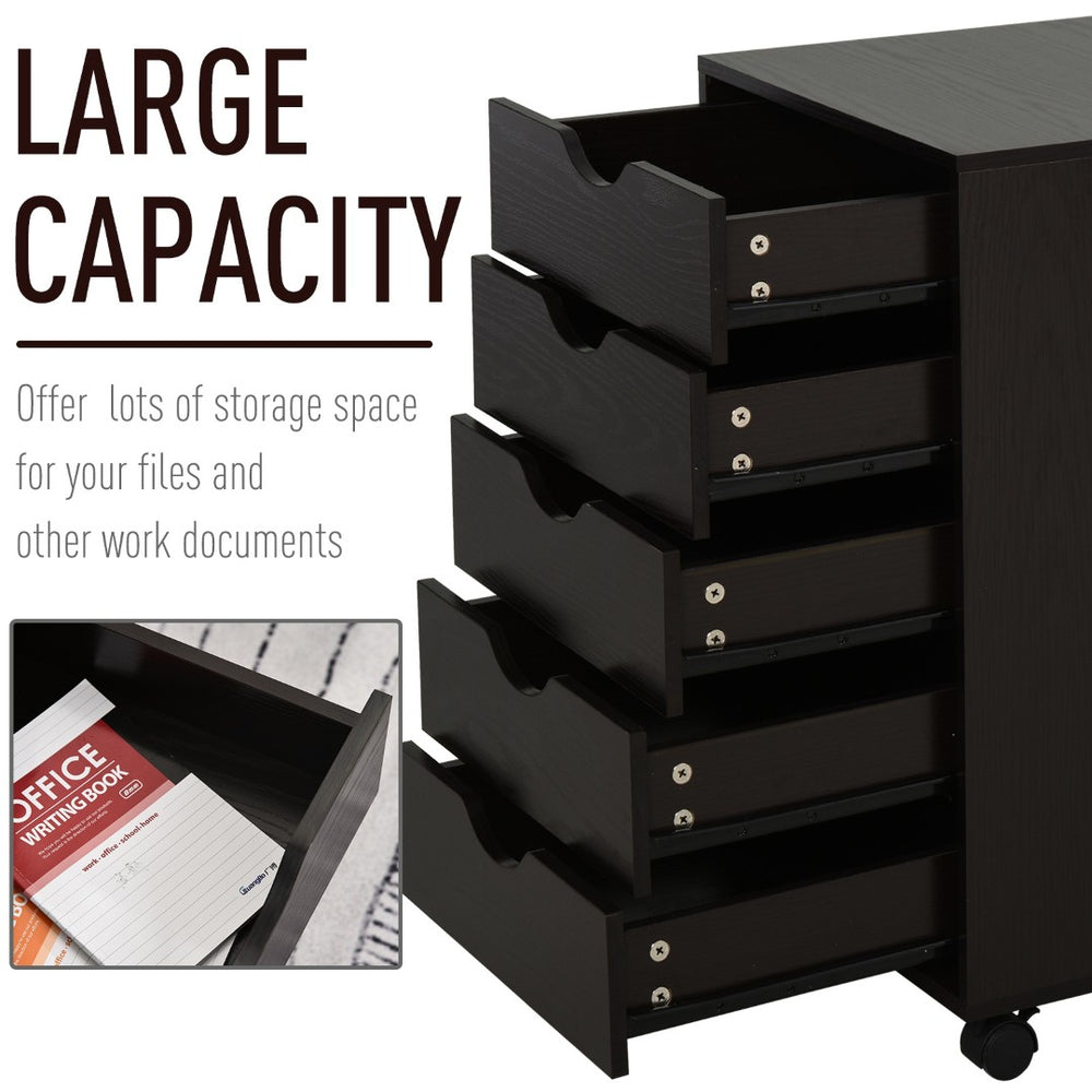 English Elm 5 Drawer Rolling File Cabinet Particleboard Nordic Home Office Storage Organizer T3971P407965