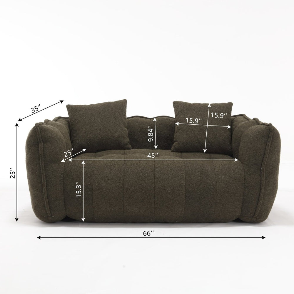English Elm Soft Square Dual-Seating Beanbag Chair With High-Resilience Foam For Gaming, Reading & Relaxing W1996P182162-GIGA