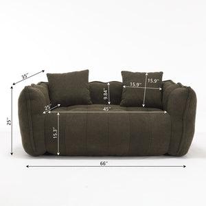 English Elm Soft Square Dual-Seating Beanbag Chair With High-Resilience Foam For Gaming, Reading & Relaxing W1996P182162-GIGA