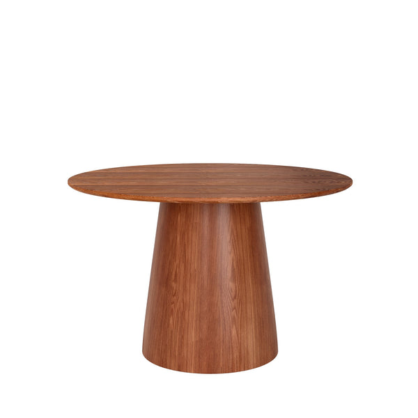 English Elm 43" Solid Wood Walnut Round Dining Table for 2-4 — Durable Rubberwood Base, Eco-Friendly Finish, Versatile Use T3833S00040