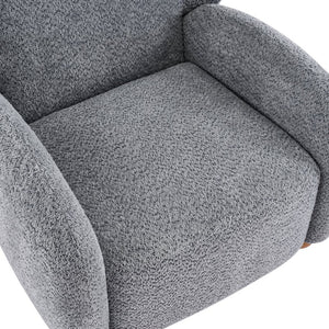 English Elm Wingback Boucle Accent Chair with Rounded Legs for Living Room or Reading Nook N776P376365B