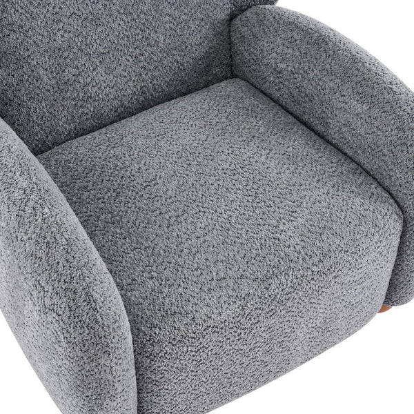 English Elm Wingback Boucle Accent Chair with Rounded Legs for Living Room or Reading Nook N776P376365B