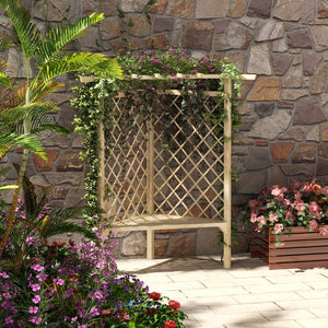 English Elm Outsunny 55" Classic Wooden Garden Bench For Outdoor Relaxation, Slatted Seat & Screen Backrest W2225P174085-GIGA