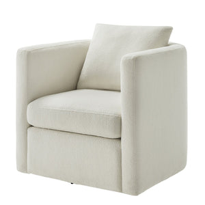 English Elm Sutton Ivory Performance Fabric Swivel Barrel Chair — Ultra-Soft, Stain-Resistant, Pocket Coil Comfort, Reversible Cushion, 360° Swivel B050P322582