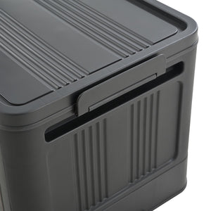 English Elm Black,20" Versatile Folding Storage Cabinet With 4 Tiers, Magnetic Door, Wheels & Space-Saving Design W2873P239384