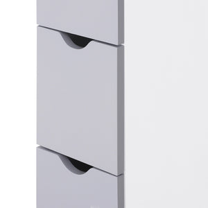 English Elm HOMCOM 54" Tall Linen Tower Cabinet with Shelves & Drawers — Narrow Freestanding Bathroom Organizer W2225P229147