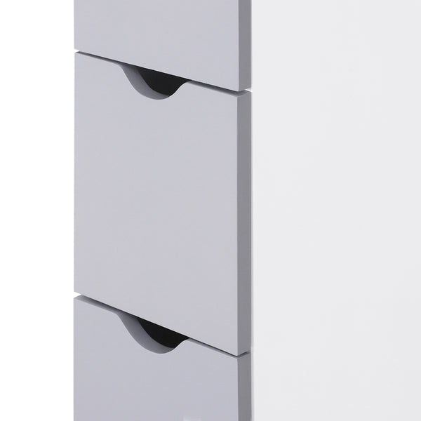 English Elm HOMCOM 54" Tall Linen Tower Cabinet with Shelves & Drawers — Narrow Freestanding Bathroom Organizer W2225P229147