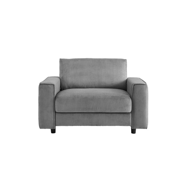 English Elm Modern Minimalist Corduroy Sectional Sofa Set – Elegant Grey Comfort For Stylish Living Spaces B347S00009