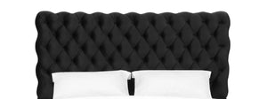 English Elm 1Pc Contemporary Upholstered Queen Bed With Tufted Headboard & Footboard - Luxury Black Design B011S01650