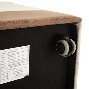 English Elm COOLMORE Swivel Rolling Dining Chair with Hidden Storage, Linen Upholstered 4-Wheel Multiuse Seat Beige W1539P277679