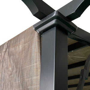 English Elm Outdoor Pergola Sun Shade Cloth 13x7.7ft Brown HDPE Permeable Canopy with Grommets UV Blockade W419P312737