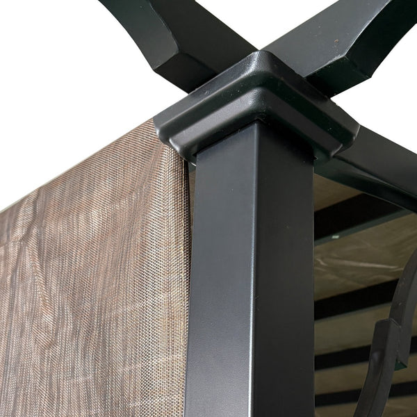 English Elm Outdoor Pergola Sun Shade Cloth 13x7.7ft Brown HDPE Permeable Canopy with Grommets UV Blockade W419P312737