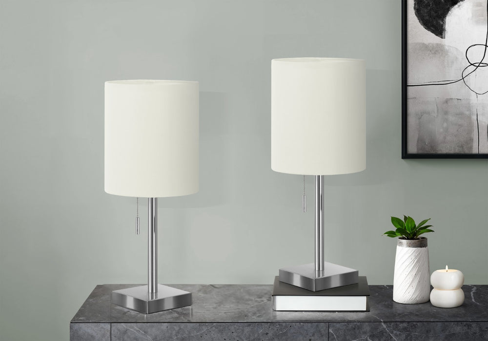 English Elm Lighting, Set of 2 Black Metal Table Lamps with Usb Port and Beige Drum Shades B2710P220109