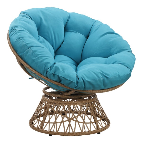 OSP Home Furnishings Papasan Chair Blue