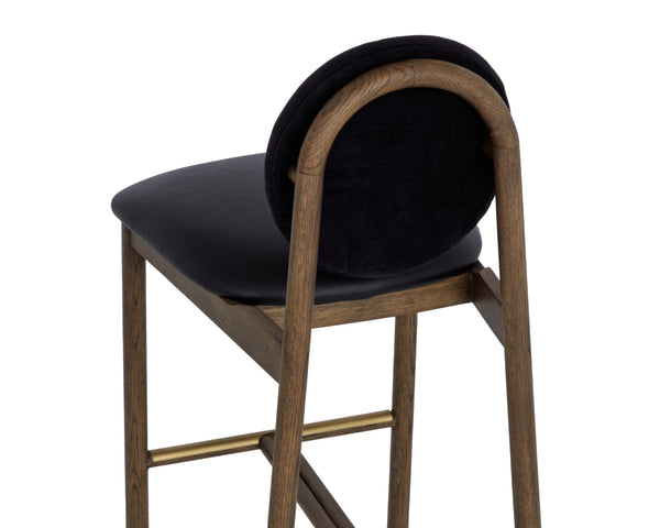 Sunpan ORABELL Barstool - Mid-Century Modern Design in Bravo Black & Abbington Black for Stylish Seating 112412