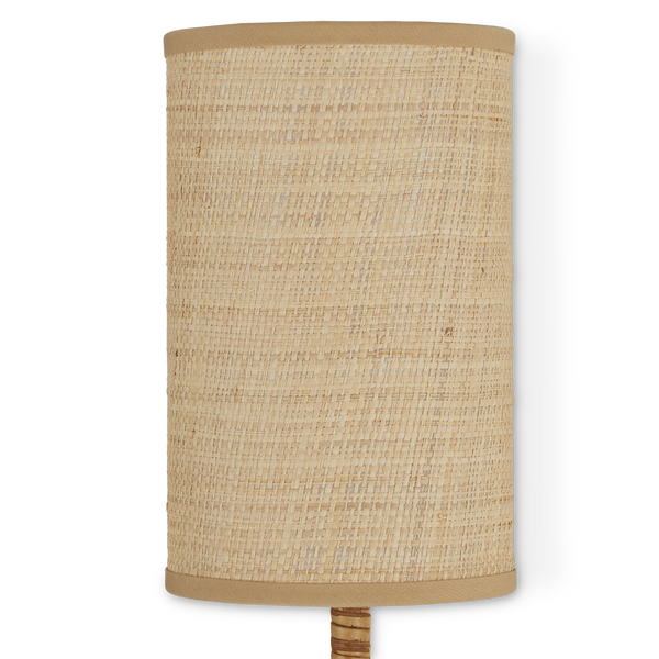 Capriole Rattan Wall Sconce - Contemporary Design with Satin Black Accents for Modern Spaces