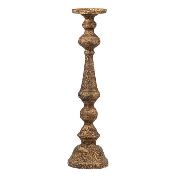English Elm Mia Antique Brass Turned Pedestal Pillar Candle Holder for Elegant Dining Decor B056P416848