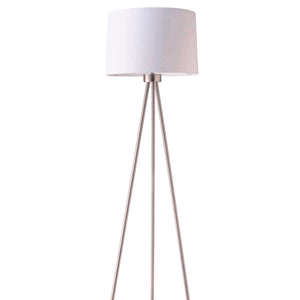 English Elm 59" Tall Metal Floor Lamp with Sleek Fabric Shade, Tripod Chrome Legs, Modern Ambient Lighting Design Multicolor B072116088