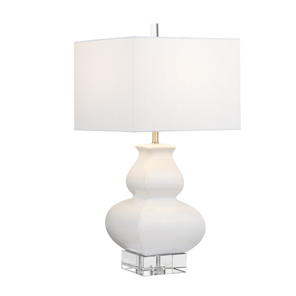 Crestview Collection 30"H Elegant Ceramic Table Lamp With Textured Shade, Crystal Base, Perfect For Modern Spaces   Cvazp101a