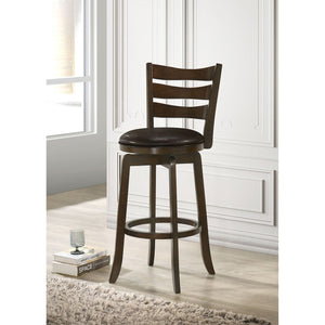 English Elm Fenster Dark Brown Wood Pub Height Swivel Bar Chair - Classic Design With Comfortable 360° Rotation B062P299938