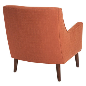 JLA Home Madison Park - Mid-Century Burnt Orange Accent Chair with Curved Silhouette, Tapered Espresso Legs & Removable Cushion FPF18-0219