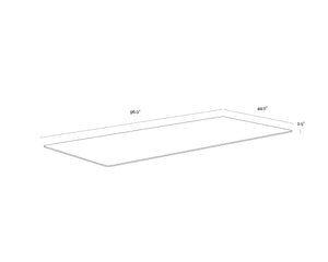 Sunpan Glass Dining Table Top - Elegant Rectangular Clear Tempered Design For Stylish Dining Spaces  Glass 108667