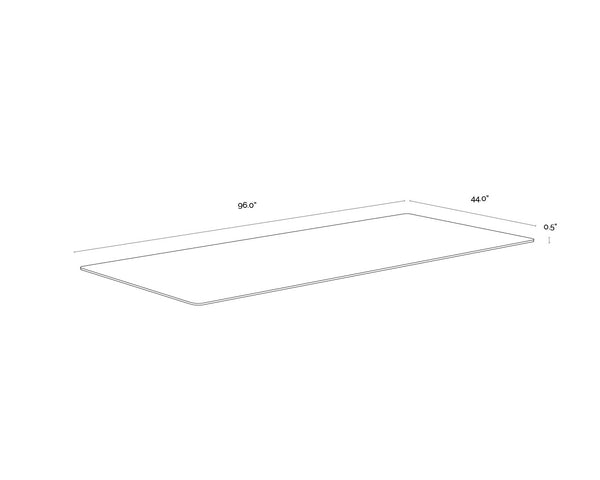 Sunpan Glass Dining Table Top - Elegant Rectangular Clear Tempered Design For Stylish Dining Spaces  Glass 108667