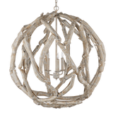 Driftwood Whitewash Orb Chandelier