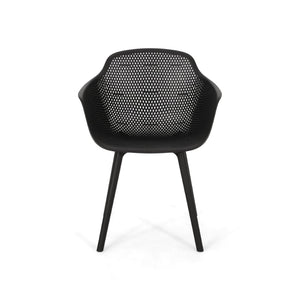 English Elm Lotus Outdoor Dining Chairs Set of 2 with Diamond Perforated Weather Resistant Design N776P417868B