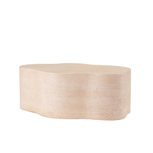 English Elm Cloud-shaped Mgo Coffee Table Travertine Finish Sculptural Indoor Outdoor Lounge N772P379524T