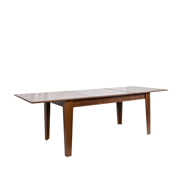 English Elm Dining Extendable Table 106.5" Large Melamine Woodgrain Top, Sturdy 110lb Capacity for Family Meals Walnut W331S00180