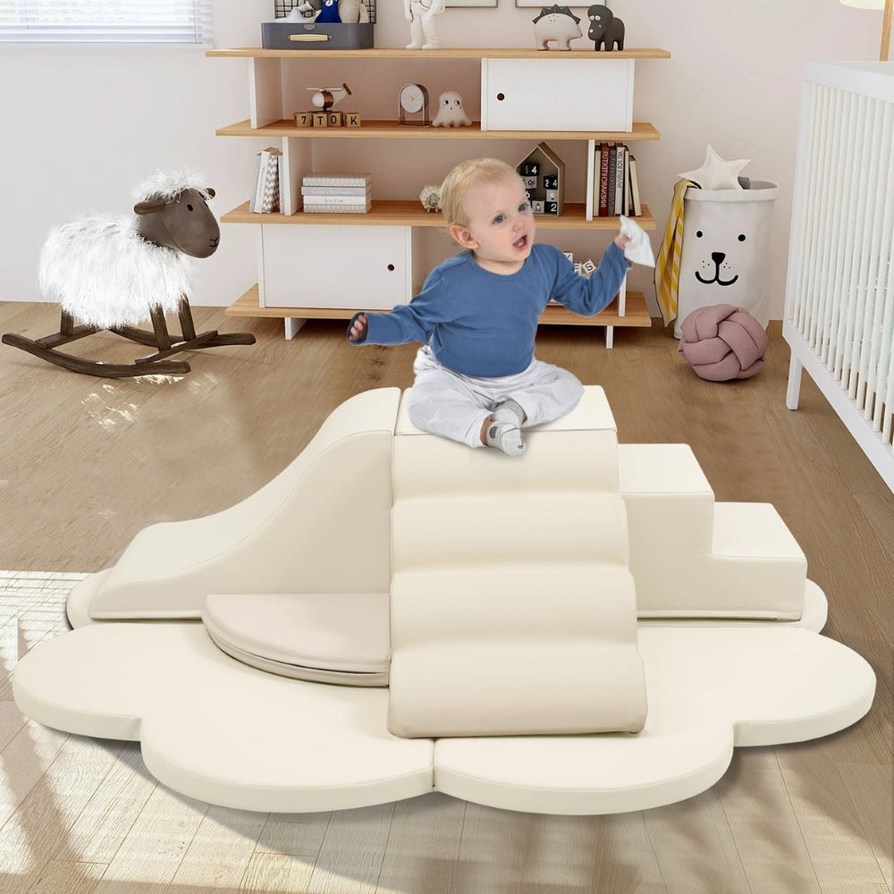 English Elm Soft High-density Foam Climbing Blocks 6-piece Toddler Play Set for Playroom Beige N710P414923K