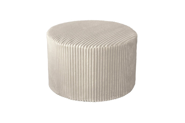 English Elm Corduroy Cube Ottoman Ribbed Upholstery Footrest for Living Room or Bedroom Seating Beige B2748P476011