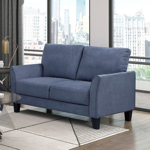 English Elm Modern 2-Piece Upholstered Sofa Set - Plush Blue Loveseat & Sofa For Stylish Living Room Comfort B011S01957