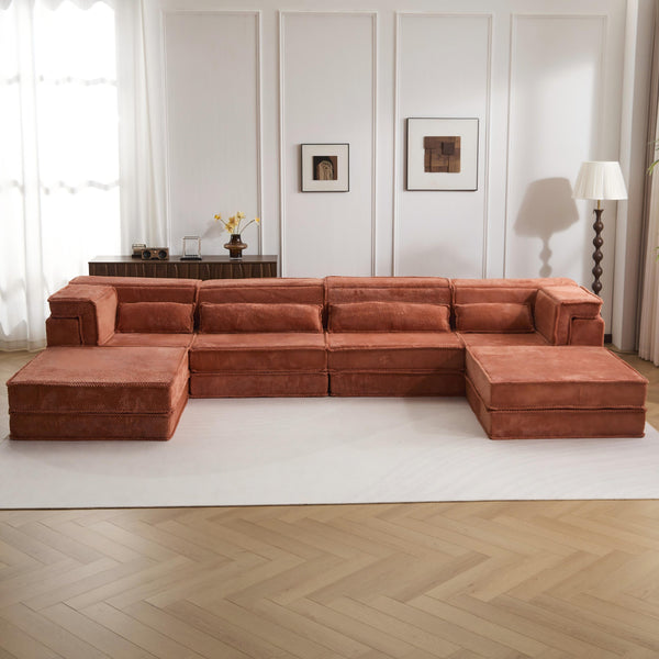 English Elm Compression Mahjong Sofa: Versatile No Assembly Modular Floor Sofa Bed For Cozy Living Spaces W3723S00038