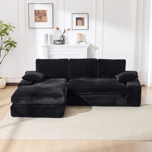 English Elm 99*69" Modular Sectional Sofa Set - Modern Minimalist L-Shape Couch With Soft Upholstery & No Assembly W1829S00061