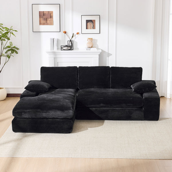 English Elm 99*69" Modular Sectional Sofa Set - Modern Minimalist L-Shape Couch With Soft Upholstery & No Assembly W1829S00061