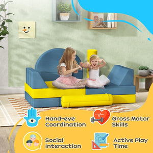 English Elm Qaba 14 Piece Modular Foam Play Couch Convertible Kids Floor Sectional Sofa W2225P249711