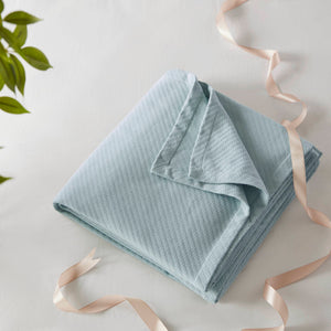 JLA Home Madison Park - Blanket crafted from Liquid Cotton for ultra-soft durability, breathable moisture-wicking, OEKO‑TEX safe comfort Blue BL51N-0608
