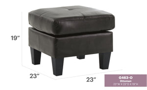 English Elm Casual PU Black Ottoman 19"H x 23"W x 23"D — No Assembly, Durable Single-Seat Accent for Modern Rooms B078108269