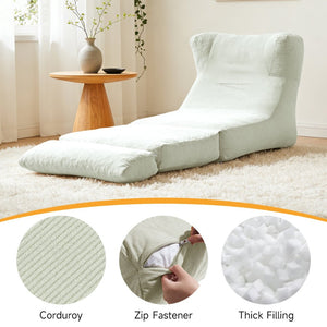 English Elm Cloud Corduroy Sleeper Chair Foldable High Density Foam Seat for Small Space Living Beige W1765P448558