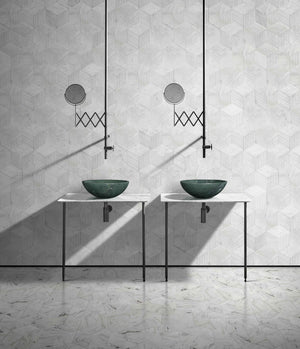 English Elm Green Natural Marble Vessel Sink - Polished Finish, Unique Veining, Elegant Bathroom Upgrade  ⌀15.7" W1696P333279