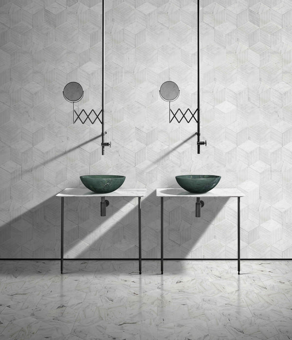 English Elm Green Natural Marble Vessel Sink - Polished Finish, Unique Veining, Elegant Bathroom Upgrade  ⌀15.7" W1696P333279