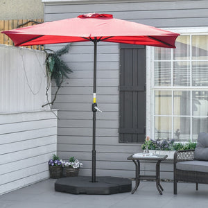 English Elm Outsunny 4 Pc Heavy-Duty Patio Umbrella Base Set, Fillable Hexagon Weights For Maximum Stability W2225P217599-GIGA