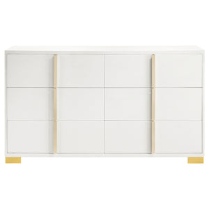 English Elm Medici Contemporary 6-Drawer Dresser With Chic Bar Pulls For Modern Storage Solutions In White B062P353274